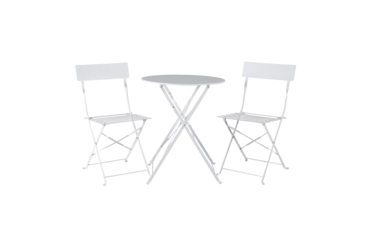 1600776-1 Marseille Foldable stål bistro set - vit