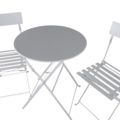 1600776-2 Marseille Foldable stål bistro set - vit
