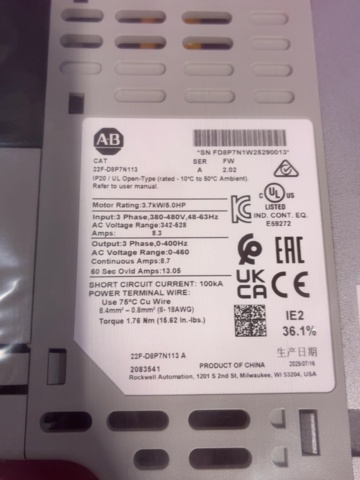 1605526-4 Frekvensomriktare - Allen-Bradley PowerFlex 4M - 2025