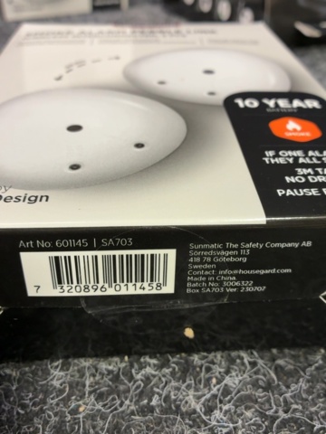 1605556-6 3 st Förpackningar brandvarnare, Housegard Pebble Link