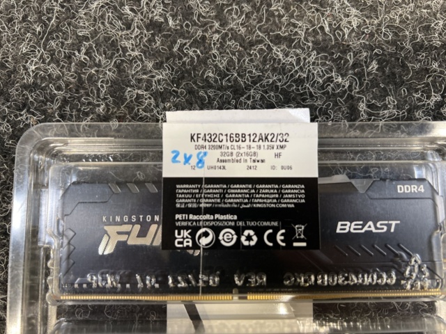 1605734-3 Memory Kingston Fury DDR4 2x8GB