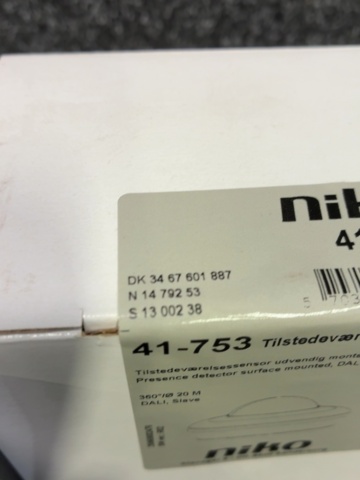 1605488-5 2 st Närvarosensorer - Niko 41-753
