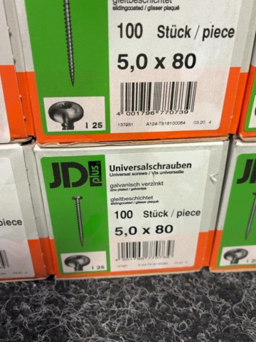 1605492-8 1000 st Universalskruv 5.0x80mm, JD plus