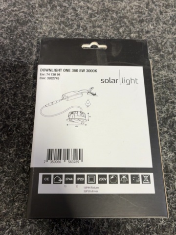 1605497-7 4 st Downlight Solar Light One 360 8W 3000K