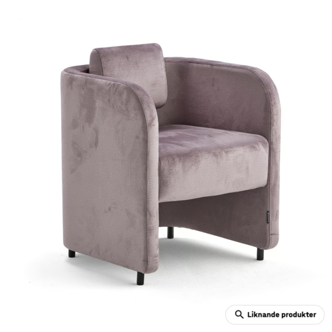 1605750-1 3 st Fåtölj COMFY Med ben, sammetstyg, ljuslila