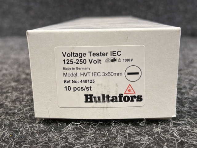 1605813-5 10 st Testmejslar Hultafors 448125 HVT IEC 3x60mm 120x250 volt