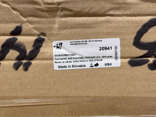 1605766-3 Verktygstavla DIRECT 1500x540 mm, mörkgrå