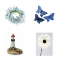 1605980-1 Dekorationsparti, minst 20 181 st - ringar, konstblommor och figurer
