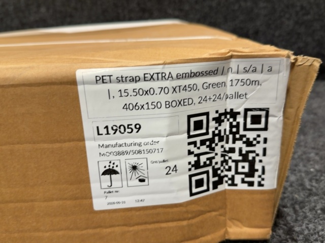 1605903-3 Emballeringsband/PET-band 15,5x0,7 mm, 1750 m, 406 mm