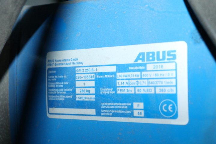 1515342-8 Kransystem med telfer ABUS 250 kg