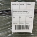 1605884-4 Lådförvaring CASPER 8 lådor, hjul, björk, mörkgrön