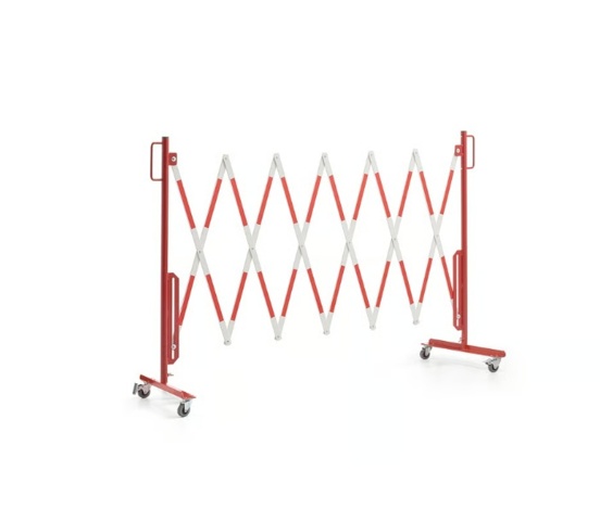 1605942-1 Flexibel avspärrning med hjul Röd/vit, max längd: 3600 mm