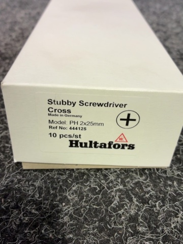 1607528-6 10 st Stubby Phillips skruvmejsel PH 2 x 25