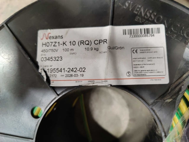 1603939-3 Kopplingskabel Nexans H07Z1-K 10 (RQ) CPR ca 100 m