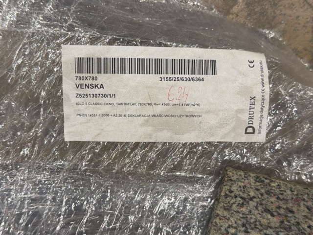1604881-7 Fast fönster PVC 8x8, vit
