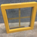 1604890-5 Fast fönster 3-glas trä 6x6 trä, gul