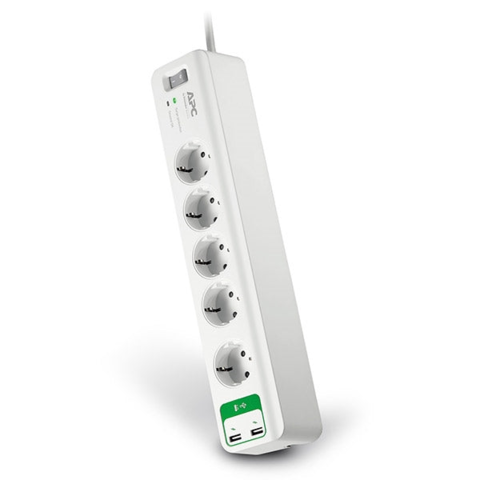 1604769-1 2 st Grenuttag Schneider Electric APC 2500 W, med åskskydd, USB-uttag