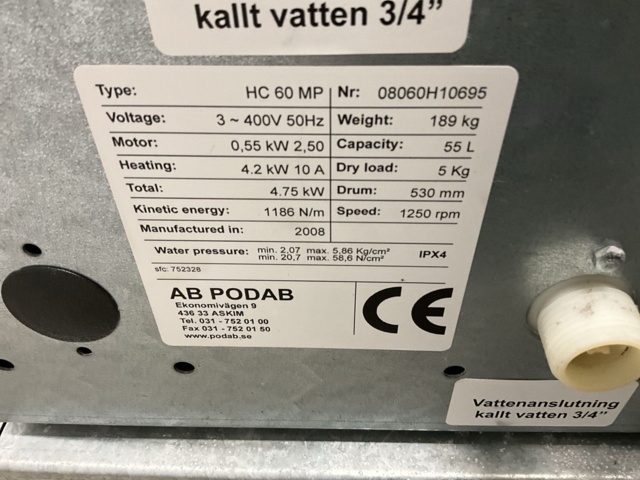 1473867-5 Tvättmaskin - PODAB HC 60