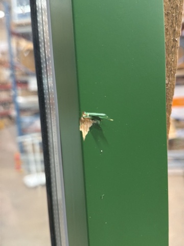 1608534-9 Fast fönster 3-glas trä/alu 20x21, ljusgrå utsida, grön insida
