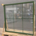 1608534-11 Fast fönster 3-glas trä/alu 20x21, ljusgrå utsida, grön insida