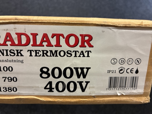 1606361-3 Oljefylld Elradiator Gnosjö klimatprodukter, 800W