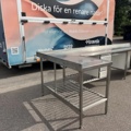 1607921-2 Begagnad rostfri bänk i vinkel
