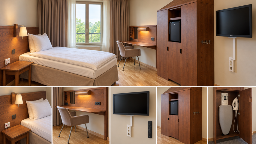 1608587-2 Hotellrum, singelrum, 2 st, demonterat/packat på lager
