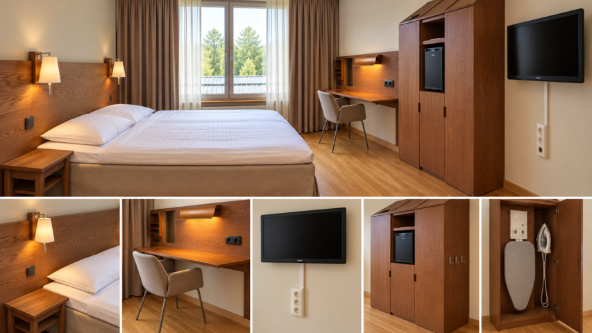 1608588-2 Hotellrum, dubbelrum, 1 st, demonterat/packat på lager