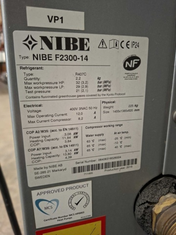 1537808-24 Luft/vatten-värmepump Nibe F2300-14