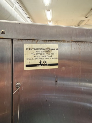 1566767-4 Värmeskåp – Elektroterm Storkök ETVSK 201 -1997