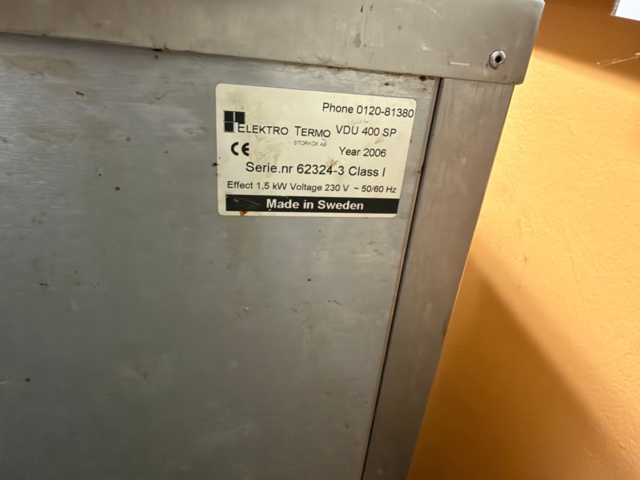 1566778-9 Värmeskåp 2 st – Elektro Termo VDU 400 SP -2006