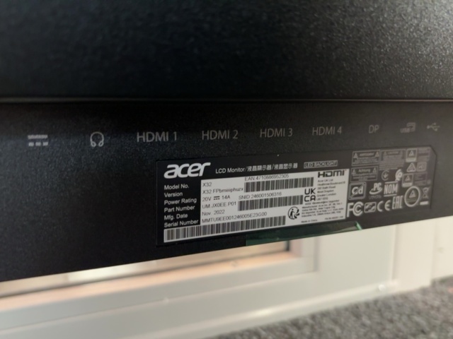 1548416-4 Monitor 32” - Acer ’Predator X32FP’