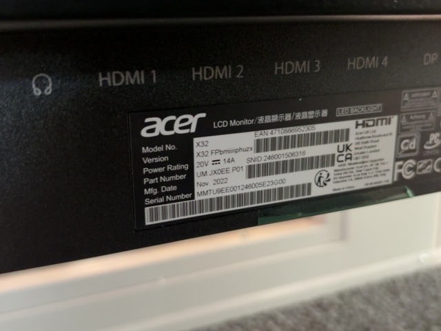 1548416-5 Monitor 32” - Acer ’Predator X32FP’