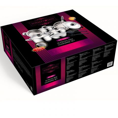 337977-2 ROYALTY LINE 16-PIECE stainless steel cookware - Stainless Steel Lid