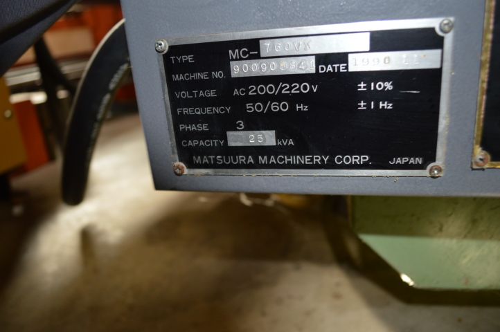 364421--42 CNC Vartical Machining Center: Matsuura MC-760 VX System
