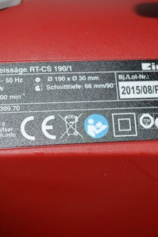 364283-17 Hand-Held Circular Saw, Einhell RT-CS 190/1 red. Unused. Shipping may be arranged