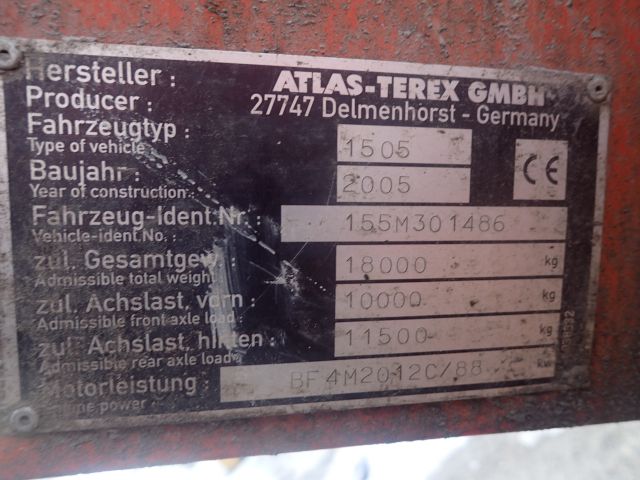 312369--19 Wheel excavators ATLAS 1505M