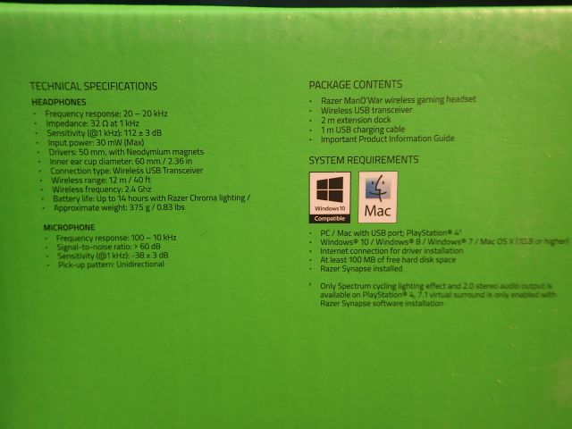 353431-5 NEW Razer ManOWar  Wireless PC Gaming Headset