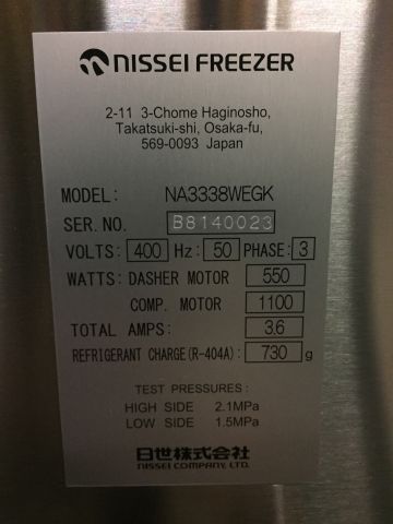 369619--57 Ice cream machine - Nissei 3338 Rapid Combi