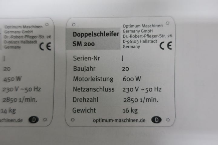 368081-2 Bench grind machine Optimum Opti SM200