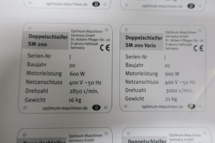 368081-2 Bench grind machine Optimum Opti SM200