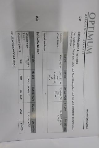 368081-3 Bench grind machine Optimum Opti SM200