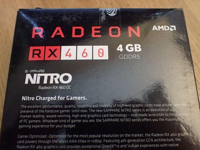 355046-6 NEW Graphics card Sapphire RX 460 Nitro 4Gb