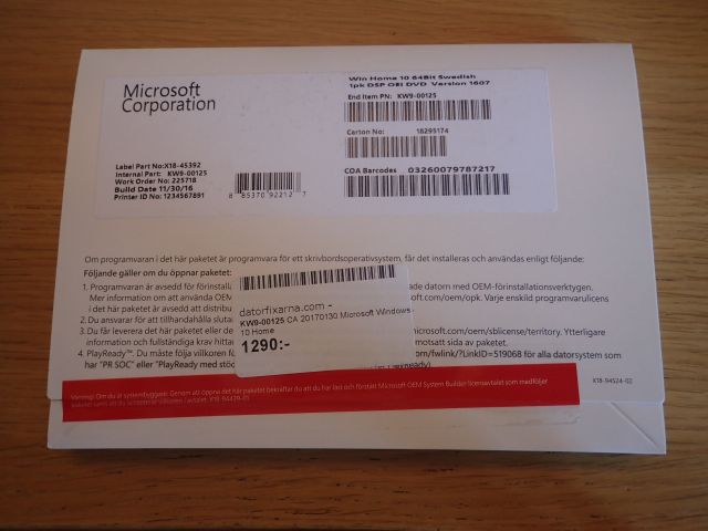 353913-1 Microsoft Windows 10 Home