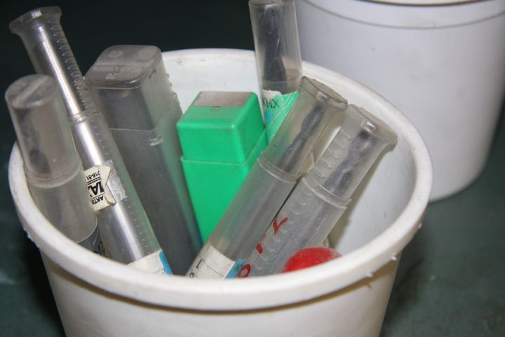 375893-7 Tin cabinet with misc contence