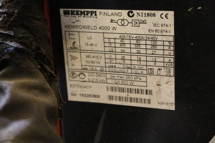 371870-6 MIG-svets Kemppi Kempoweld 4000 med matarverk