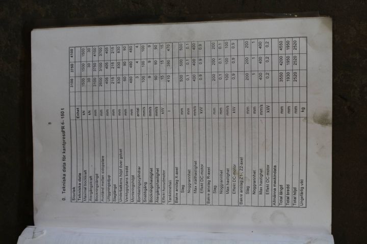 372013-7 Kantpress Beyler PR6 150 ton x 3100 mm