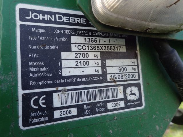 355396-53 Mower cross JOHN DEERE 1365