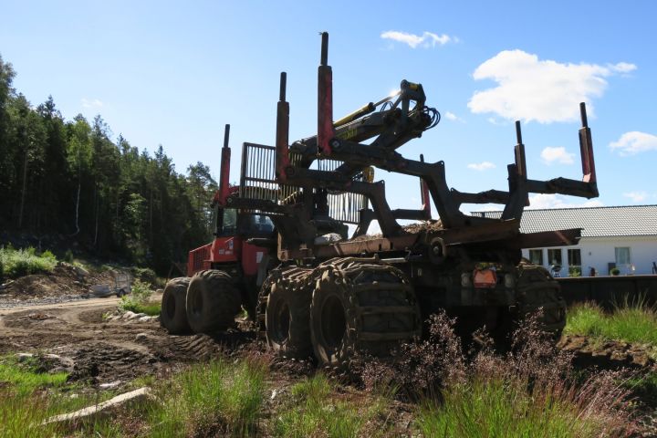 389968-10 Valmet 890.3 med timmerrede och dumperflak 2006