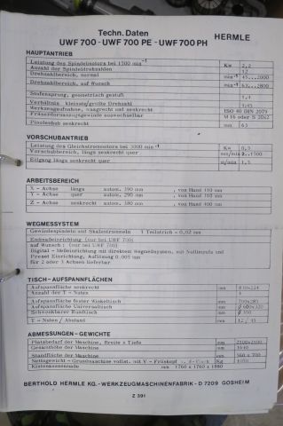 374483-18 Verktygsfräs Hermle UWF 700